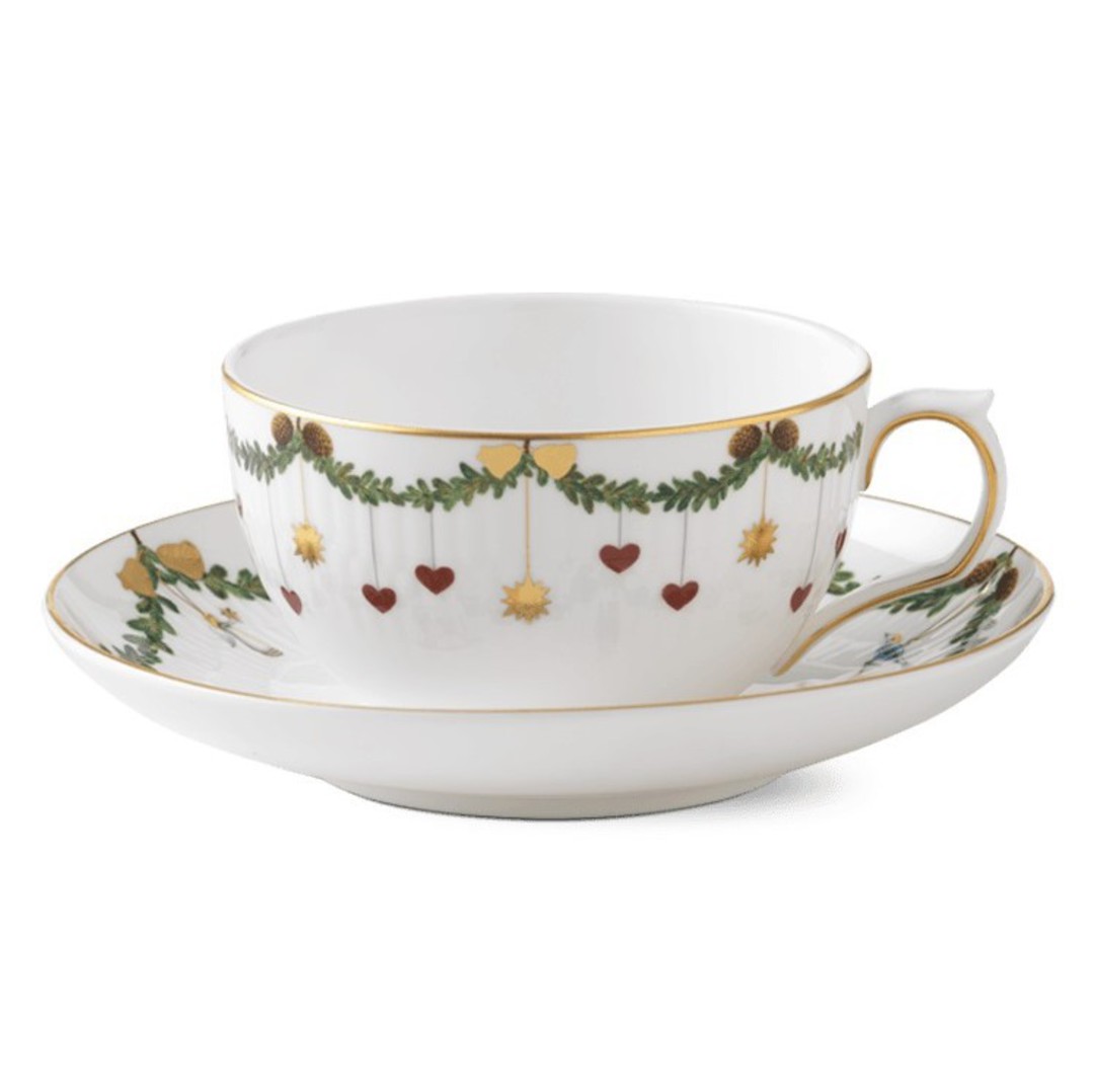 INDENT - StarFluted Christmas Latte Cup 320ml & Saucer image 0